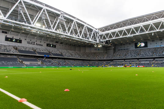 Tele2 Arena med nytt konstgräs