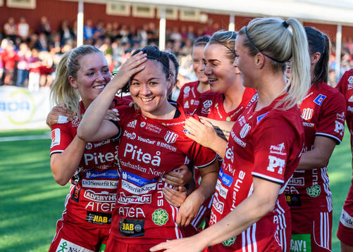 Piteåspelarna jublar
