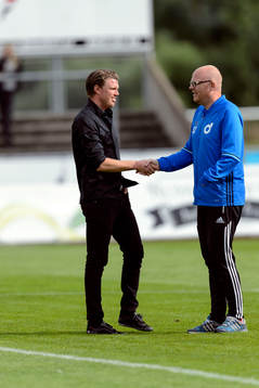 Ängelholms tränare Christian Järdler och Degerfors