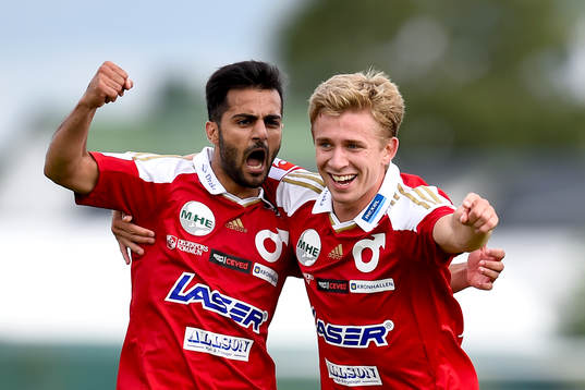 Degerfors Govend Haidar och Ludvig Fritzson jublar