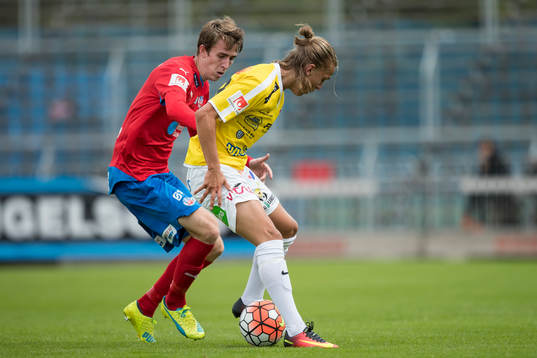 Helsingborgs Adam Eriksson och Falkenbergs Jesper Karlsson