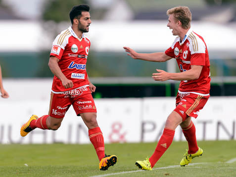 Degerfors Govend Haidar och Ludvig Fritzson jublar