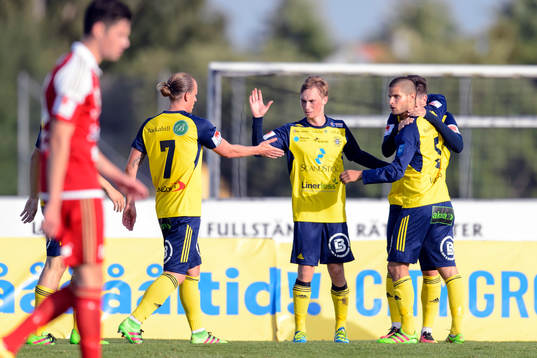Ängelholms Sebastian Carlsén och Albin Nilsson jublar