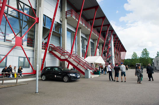 Exteriör av Södertälje Fotbollsarena