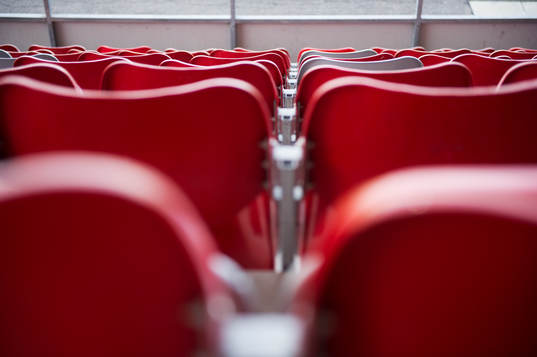 Interiör av Södertälje Fotbollsarena