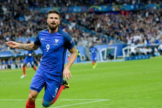 Frankrikes Olivier Giroud jublar