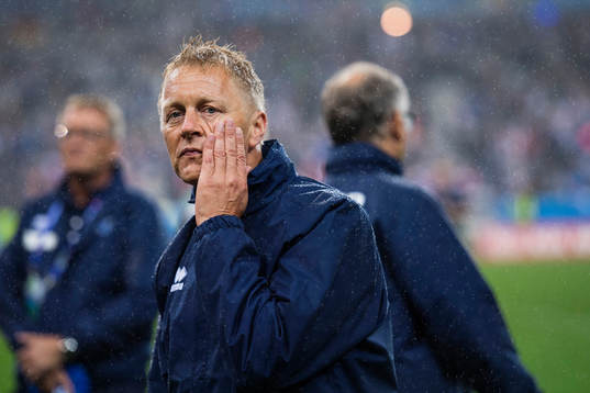 Islands förbundskapten Heimir Hallgrimsson deppar