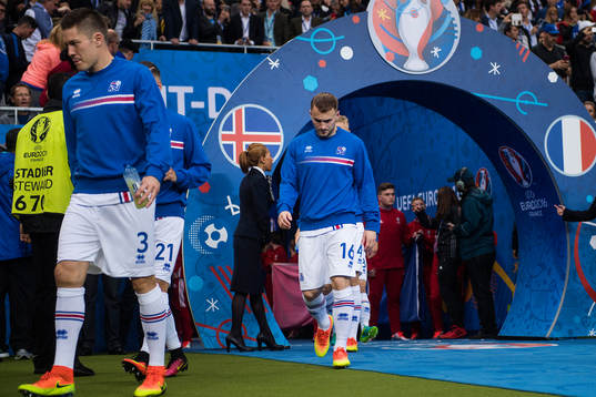 Islands Haukur Heidar Hauksson och Rúnar Már Sigurjonsson