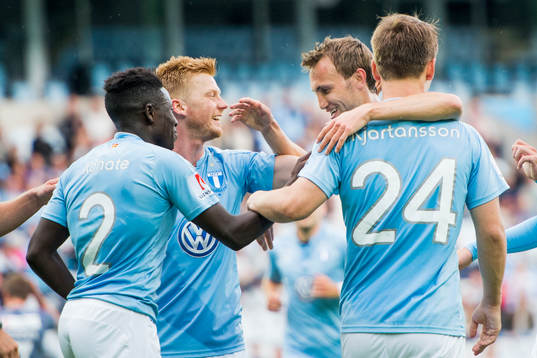 Malmö FFs Pa Konate, Anders Christiansen och Magnus Wolff