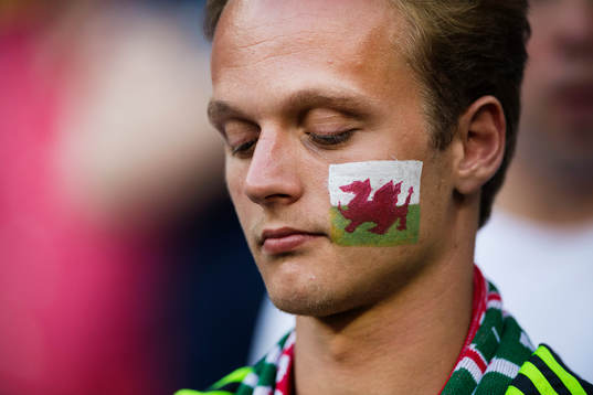 En supporter från Wales deppar
