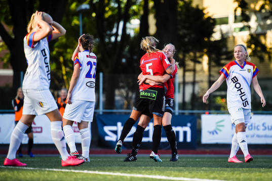 LB07s Michaela Johnsson och Olivia Welin jublar