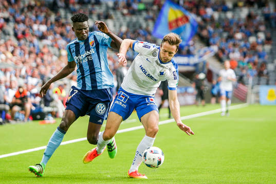 Djurgårdens Michael Olunga och Norrköpings Morten