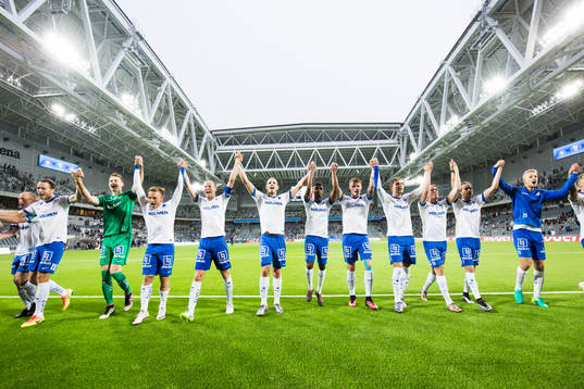 Norrköpings spelare jublar