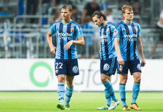 Djurgårdens Jesper Karlström , Kevin Walker och Tim