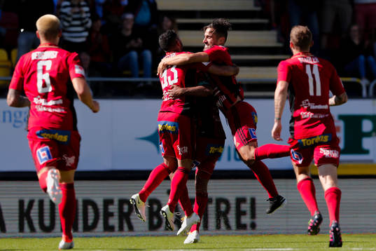 Östersunds spelare jublar