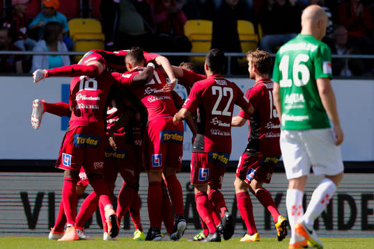 Östersunds spelare jublar