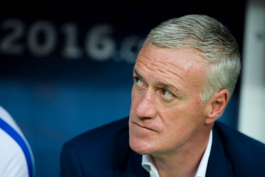 Frankrikes förbundskapten Didier Deschamps  före  finalen
