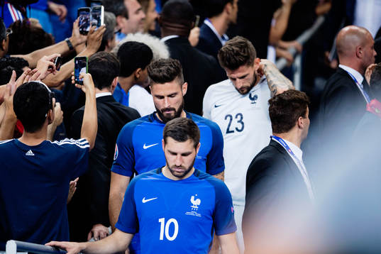 Frankrikes André-Pierre Gignac, Olivier Giroud och