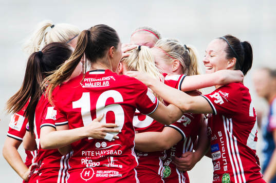Piteås spelare jublar
