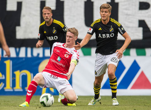 s Anton Jönsson Salétros och Kalmars Rasmus Elm