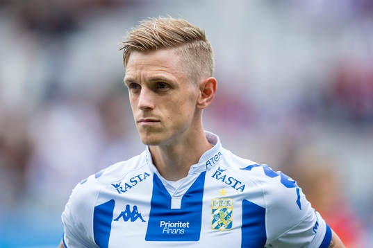 IFK Göteborgs Sören Rieks innan fotbollsmatchen i