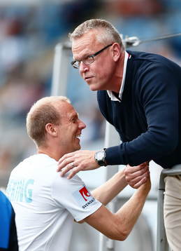 Norrköpings tidigare tränare Janne Andersson med Andreas