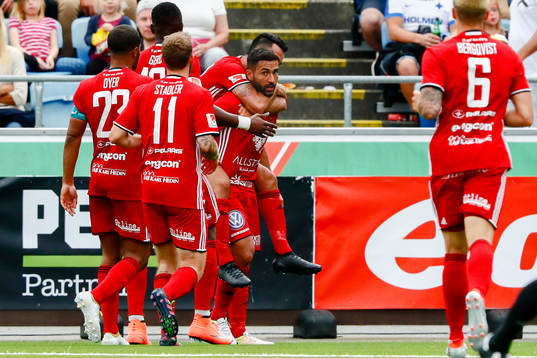 Östersunds spelare jublar