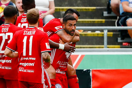 Östersunds spelare jublar