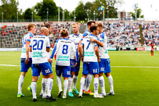 Norrköpings spelare jublar