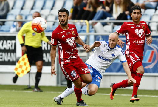Norrköpings Daniel Sjölund och Östersundsspelare