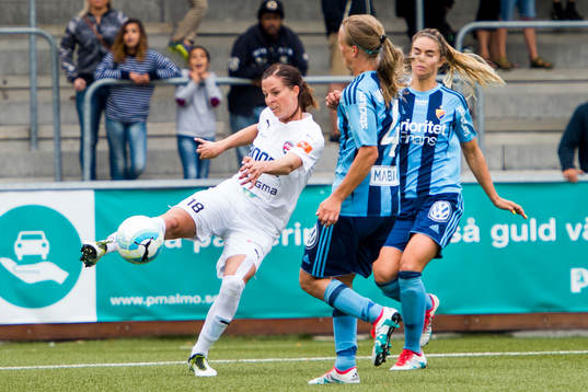 under fotbollsmatchen i Damallsvenskan mellan Rosengård