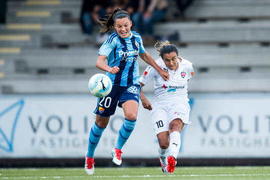 Djurgårdens Johanna Rytting Kaneryd och Rosengårds Marta