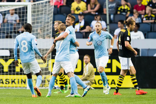 Malmö FFs Enock Kofi Adu, Markus Rosenberg och Anton