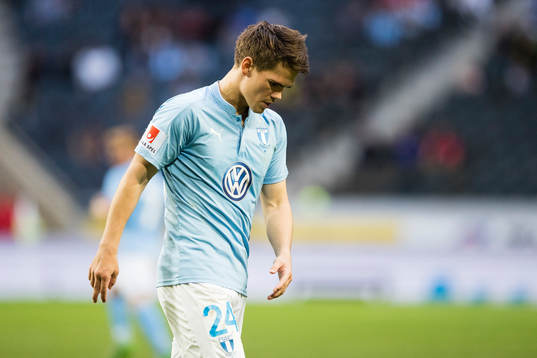 Malmö FFs Vidar Örn Kjartansson ser deppig ut