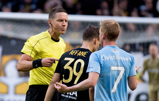 s Amin Affane och Malmö FFs Anders Christiansen
