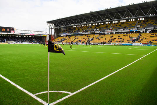 Interiör på Borås arena innan fotbollsmatchen i