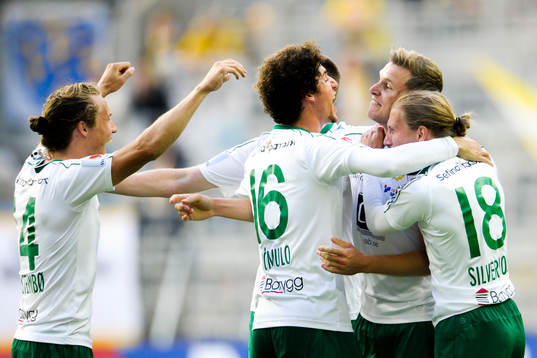 Hammarbys spelare jublar