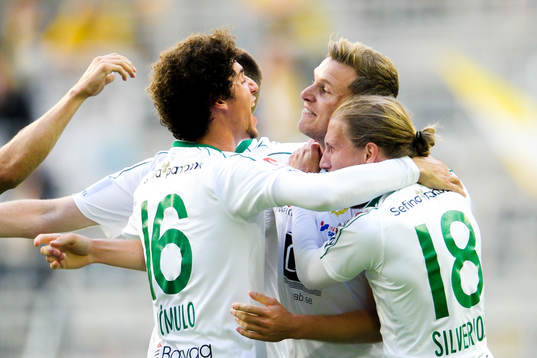 Hammarbys spelare jublar