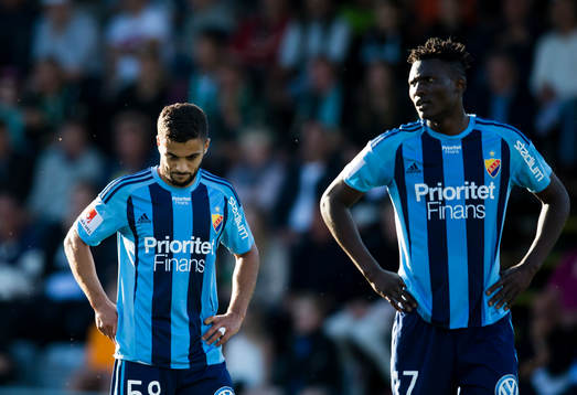 Djurgårdens Othman El Kabir och Michael Olunga
