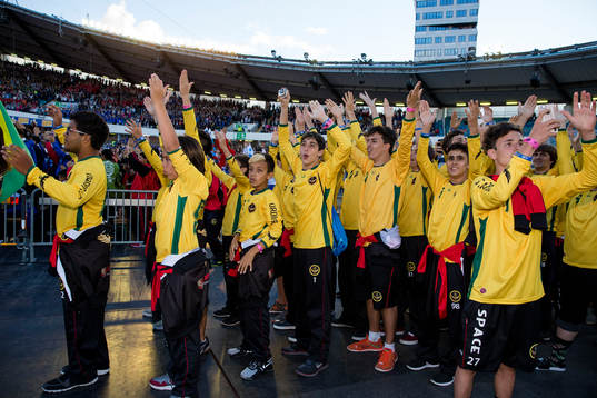 Ett brasilianskt lag gör vulkanen