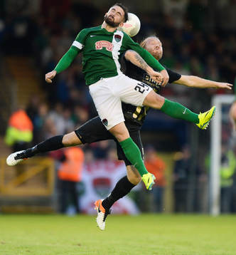 21 July 2016; Seán Maguire of Cork City in action against
