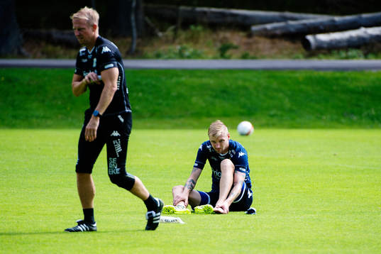 IFK Göteborgs Sebastian Eriksson som fick har ont i foten