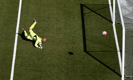 Mål 1-0 av Norrköpings Daniel Sjölund förbi Gefles