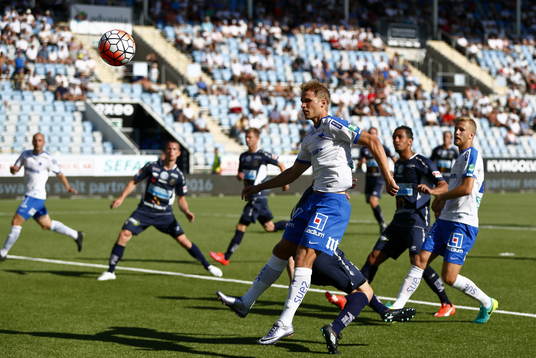 Målchans för Norrköpings Sebastian Andersson