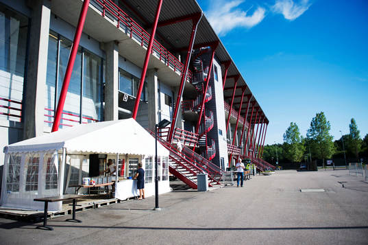 Exteriör av Södertälje Fotbollsarena
