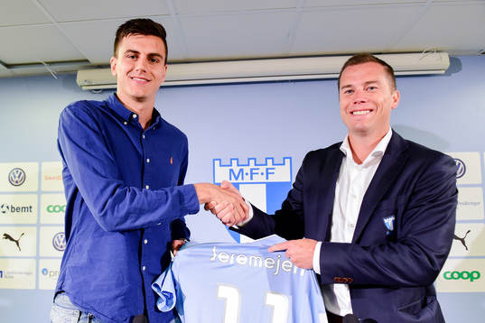 Alexander Jeremejeff och Malmö FFs sportchef Daniel