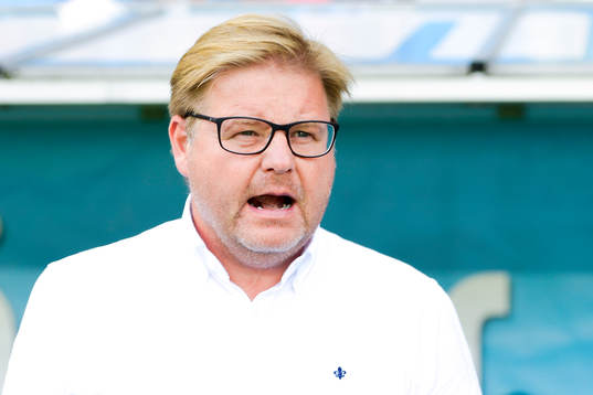 Kalmars tränare Peter Swärdh före fotbollsmatchen i