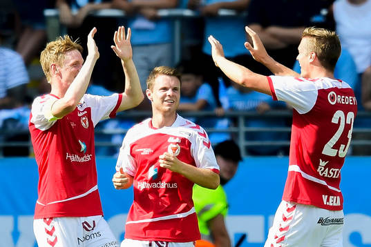Kalmars Rasmus Elm och Viktor Elm jublar