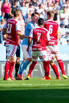 Kalmars Viktor Elm, Ismael Silva Lima och Rasmus Elm i