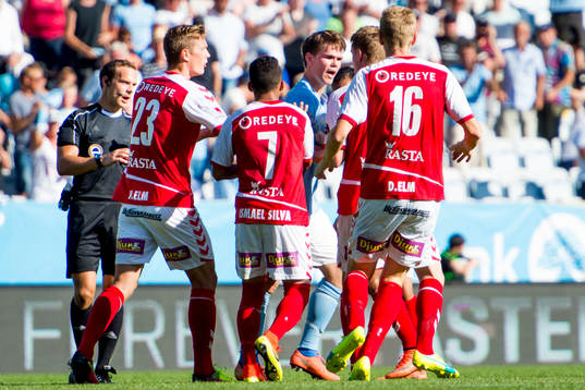 Kalmars Viktor Elm, Ismael Silva Lima och Rasmus Elm i